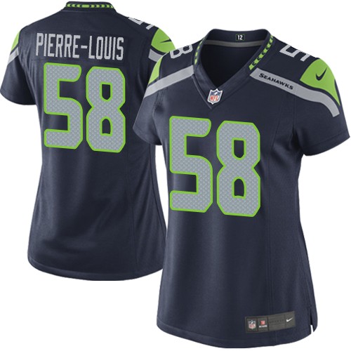 Women's Elite Kevin Pierre-Louis Nike Jersey Navy Blue Home - #58 NFL Seattle Seahawks